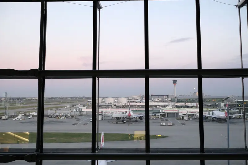 Airport apron seen from the departure gate
